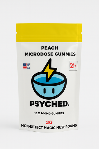 Microdose Mushroom Peach Gummies - 10 x 200mg